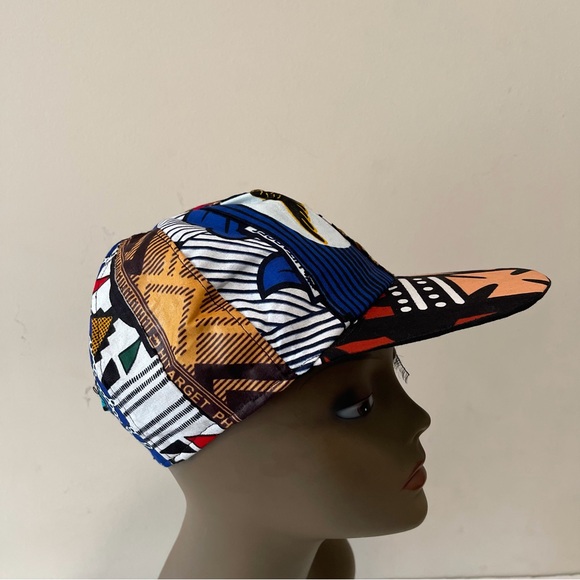 African Print Ankara Handmade Multicolor Bohemian Patchwork Baseball Cap - Picture 8 of 10